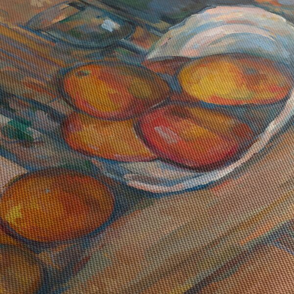 Obraz - Paul Cézanne, Still Life with Milk Jug and Fruit, reprodukce (s hodinami) (90x30 cm)