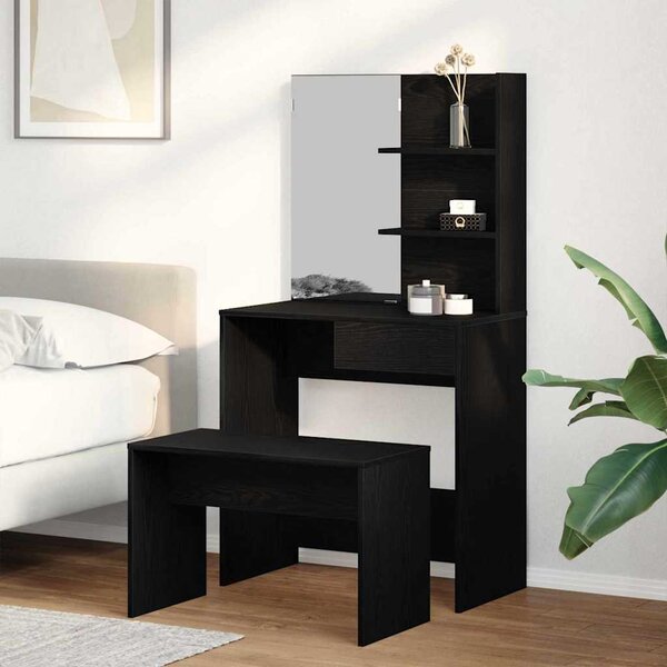 Sada toaletního stolu 2 ks Černý dub 74,5 x 40 x 141 cm 3333071
