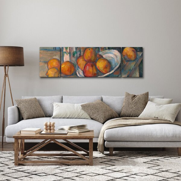 Obraz - Paul Cézanne, Still Life with Milk Jug and Fruit, reprodukce (170x50 cm)