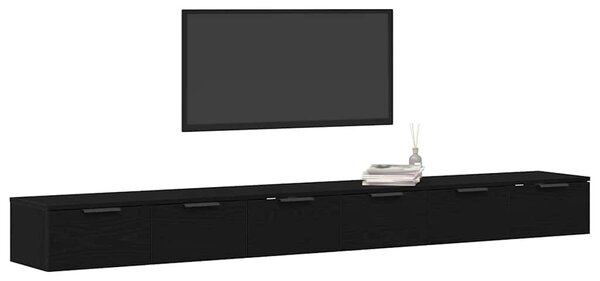Nástěnná skříň 2 ks Černý dub 102 x 30 x 20 cm Kompozitní dřevo 3333075