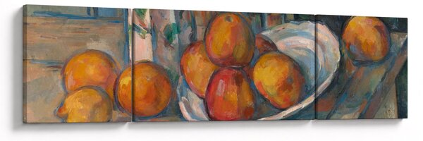 Obraz - Paul Cézanne, Still Life with Milk Jug and Fruit, reprodukce (170x50 cm)