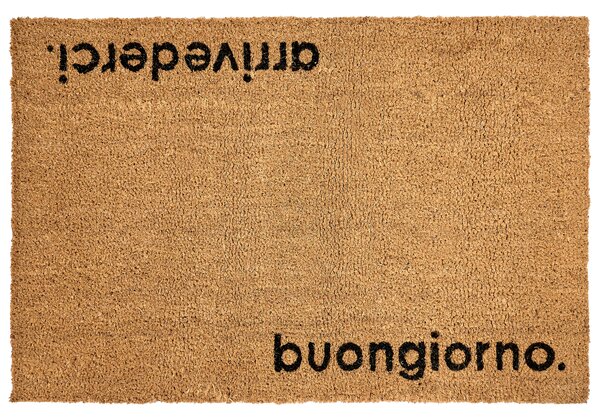 Rohožka LABO Přírodní 60 x 90 cm Text Kokosové vlákno