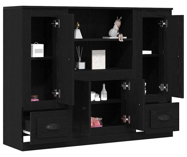 Vysoká skříň Černý dub 132 x 35.5 x 103.5 cm Kompozitní dřevo 3333078