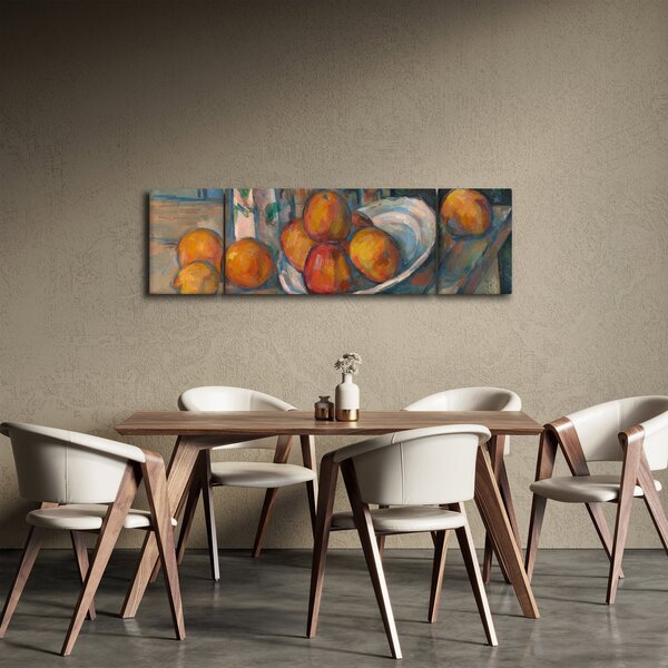 Obraz - Paul Cézanne, Still Life with Milk Jug and Fruit, reprodukce (170x50 cm)