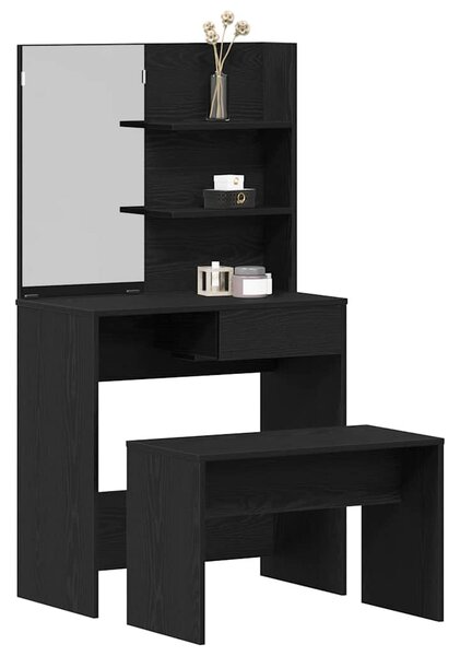 Sada toaletního stolu 2 ks Černý dub 74,5 x 40 x 141 cm 3333071