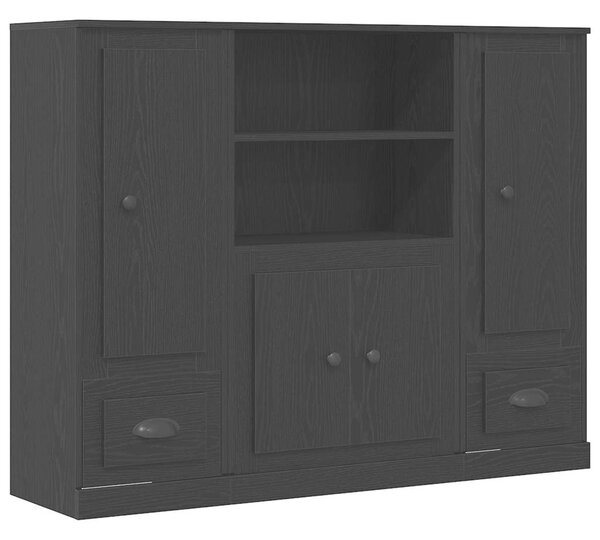 Vysoká skříň Černý dub 132 x 35.5 x 103.5 cm Kompozitní dřevo 3333078