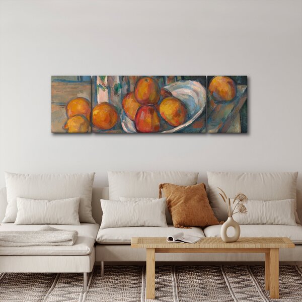 Obraz - Paul Cézanne, Still Life with Milk Jug and Fruit, reprodukce (170x50 cm)