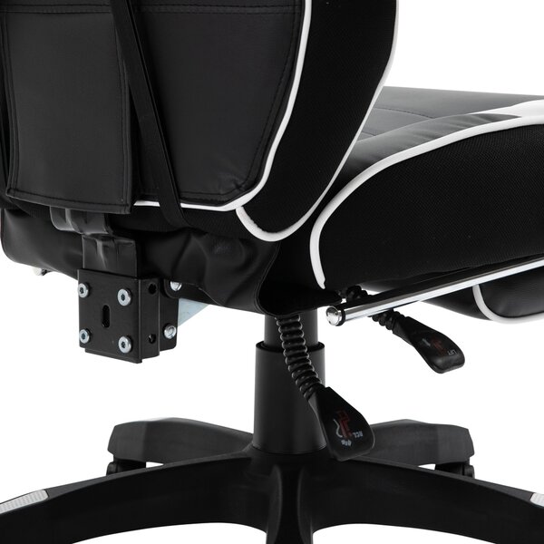 Ergonomická herní židle Vinsetto s nastavitelnou výškou a sklonem, opěrkou nohou, hlavy a bederním polštářem, kolečka 65x70x118,5-128,5 cm Bílá | Aoso