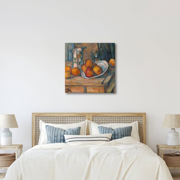 Obraz - Paul Cézanne, Still Life with Milk Jug and Fruit, reprodukce (30x30 cm)