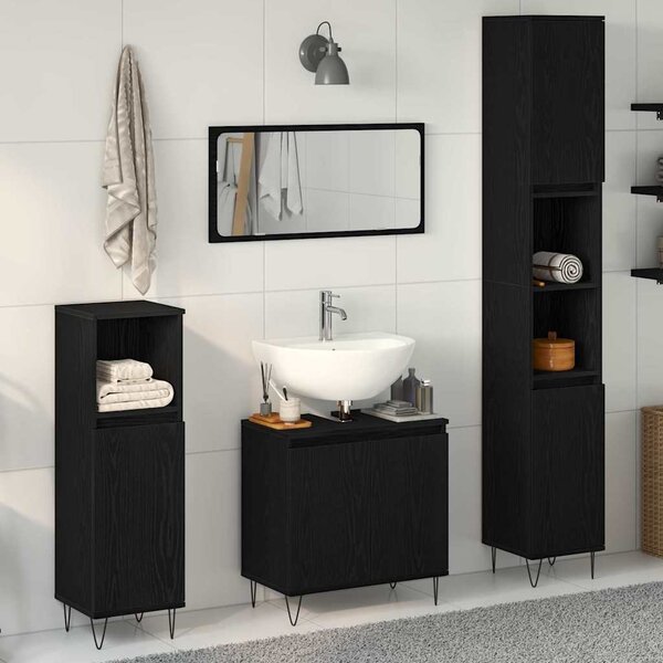 Sada koupelnového nábytku 3 ks Černý dub 30 x 30 x 190 cm 3333099