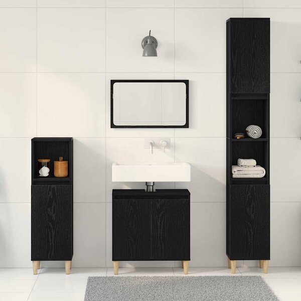 Sada koupelnového nábytku 3 ks Černý dub 30 x 30 x 180 cm 3333088