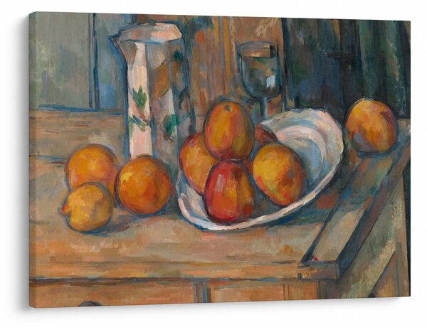 Obraz - Paul Cézanne, Still Life with Milk Jug and Fruit, reprodukce (70x50 cm)