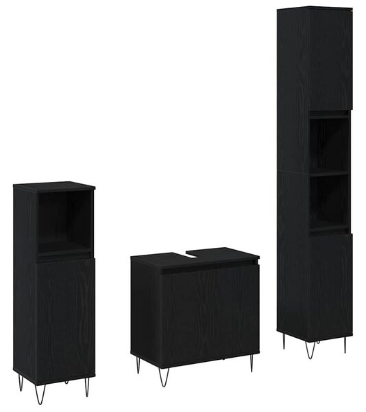 Sada koupelnového nábytku 3 ks Černý dub 30 x 30 x 190 cm 3333099