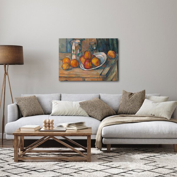 Obraz - Paul Cézanne, Still Life with Milk Jug and Fruit, reprodukce (70x50 cm)