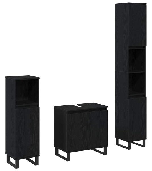 Sada koupelnového nábytku 3 ks Černý dub 30 x 30 x 190 cm 3333100