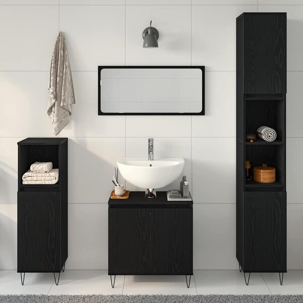 Sada koupelnového nábytku 3 ks Černý dub 30 x 30 x 190 cm 3333099
