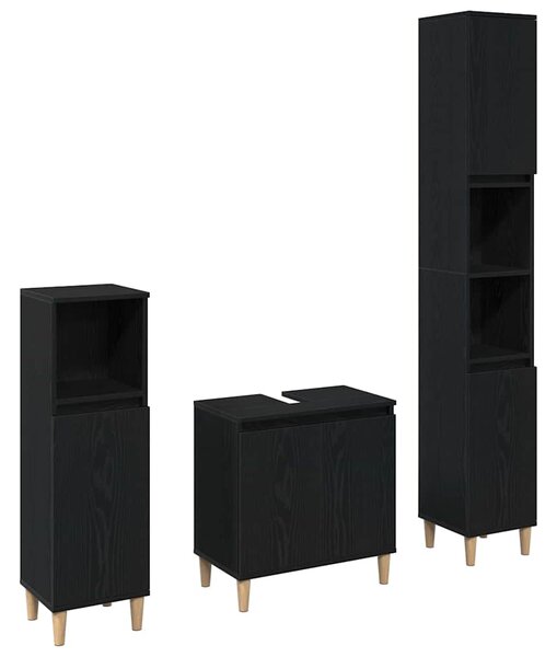 Sada koupelnového nábytku 3 ks Černý dub 30 x 30 x 180 cm 3333088