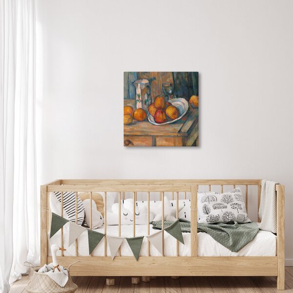 Obraz - Paul Cézanne, Still Life with Milk Jug and Fruit, reprodukce (30x30 cm)