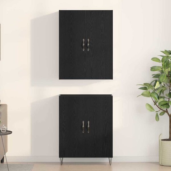 Vysoký bufet 2 ks Černý dub 69,5 x 34 x 180 cm Kompozitní dřevo 3333108
