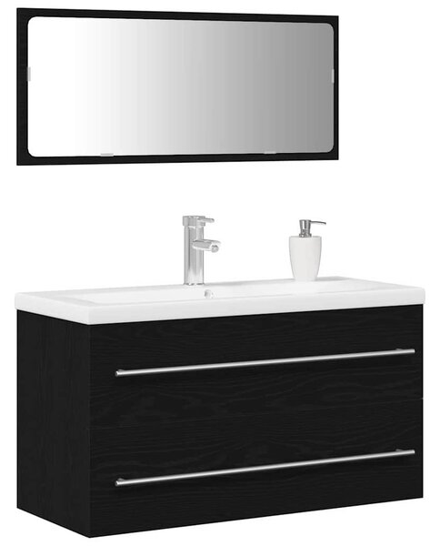 Skříňka pod umyvadlo 3 ks Černý dub 90 x 38,5 x 48 cm 3333131