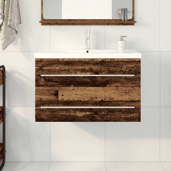 Skříňka pod umyvadlo 2 ks Staré dřevo 80 x 38,5 x 48 cm 3333135