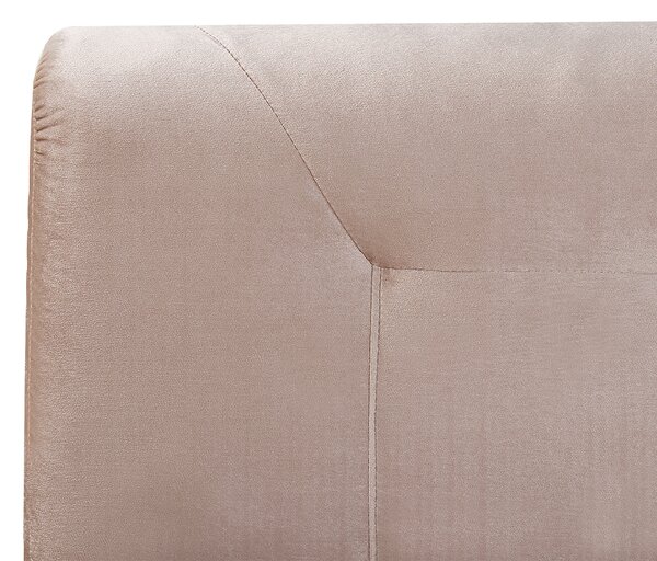 Kontinentální postel Umělý samet MARQUISE 160 x 200 cm Béžová