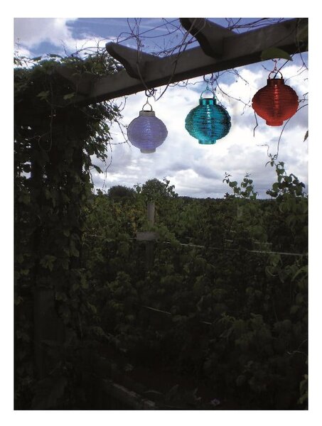 Bílý venkovní solární LED lampion Star Trading, ø 20 cm