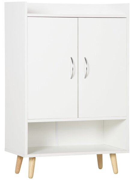 HOMCOM Moderní botník se 2 dveřmi a 4 policemi pro 12 párů bot, ideální do předsíně, obývacího pokoje, ložnice 60x30x92 cm Bílý | Aosom