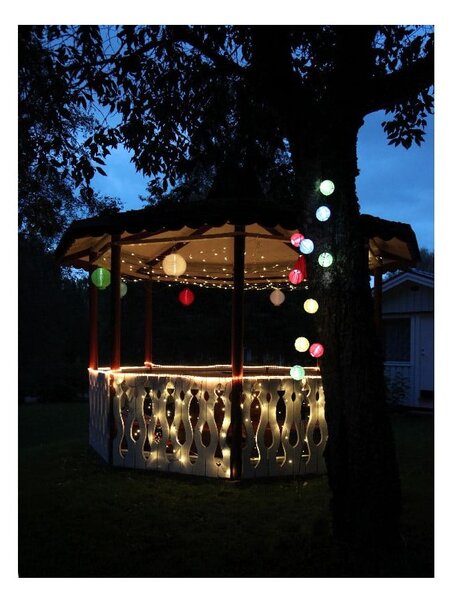 Bílý venkovní solární LED lampion Star Trading, ø 20 cm