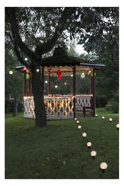 Bílý venkovní solární LED lampion Star Trading, ø 20 cm