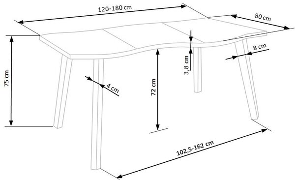 Halmar Rozkládací jídelní stůl DICKSON 120(180)x80 dub přírodní