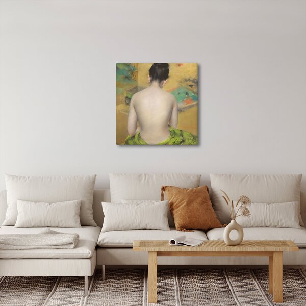 Obraz - William Merritt Chase, Study of Flesh Color and Gold, reprodukce (30x30 cm)