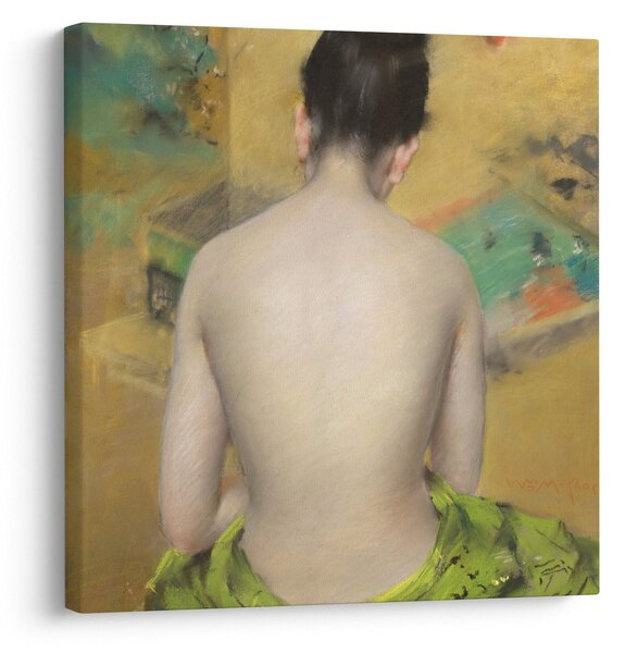 Obraz - William Merritt Chase, Study of Flesh Color and Gold, reprodukce (30x30 cm)