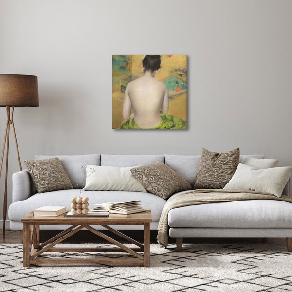 Obraz - William Merritt Chase, Study of Flesh Color and Gold, reprodukce (30x30 cm)