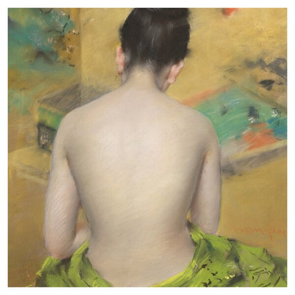 Obraz - William Merritt Chase, Study of Flesh Color and Gold, reprodukce (30x30 cm)