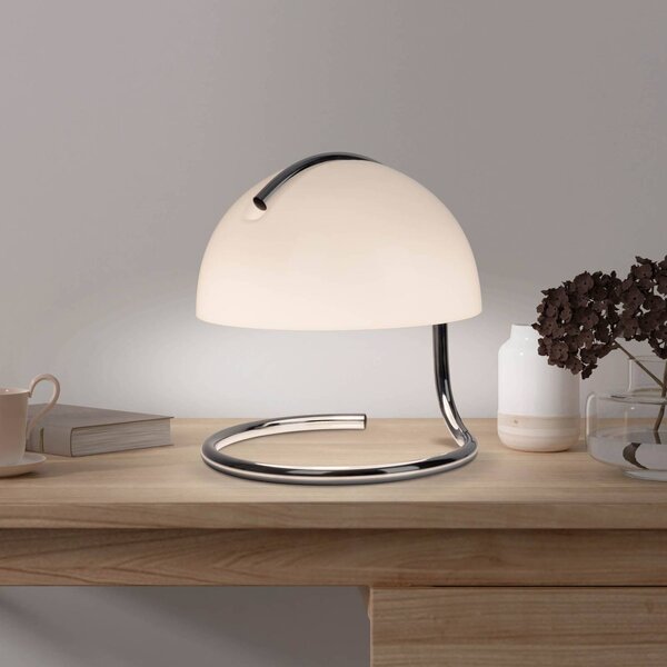 Näve Stolní lampa Burano, bílá, výška 25 cm, sklo/kov, E27, Bílá / opál, Obývací pokoj / jídelna, Sklo, Vintage