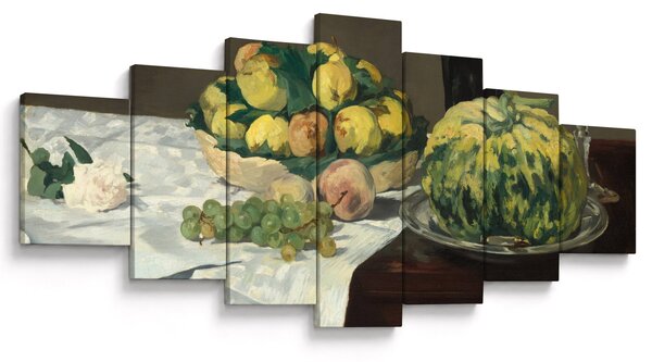 Obraz - Edouard Manet, Still Life with Melon and Peaches, reprodukce (210x100 cm)
