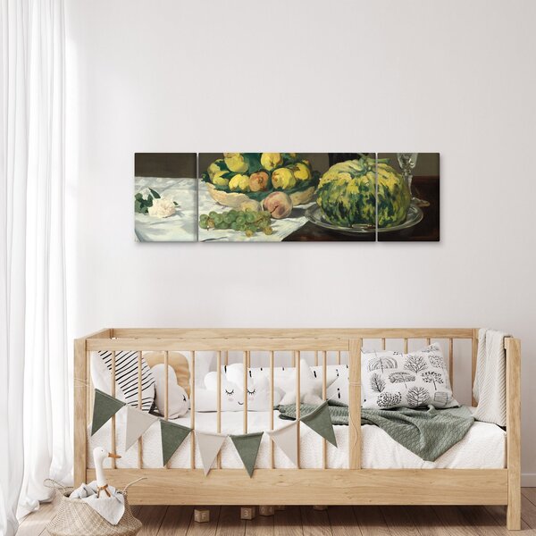 Obraz - Edouard Manet, Still Life with Melon and Peaches, reprodukce (170x50 cm)