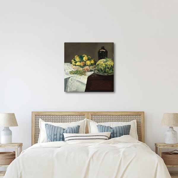 Obraz - Edouard Manet, Still Life with Melon and Peaches, reprodukce (30x30 cm)