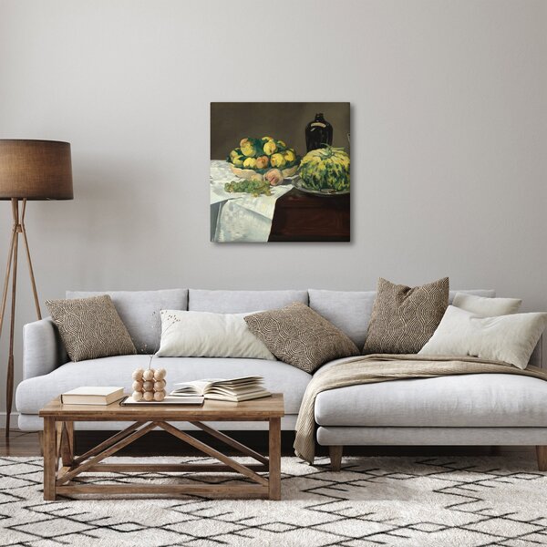 Obraz - Edouard Manet, Still Life with Melon and Peaches, reprodukce (30x30 cm)