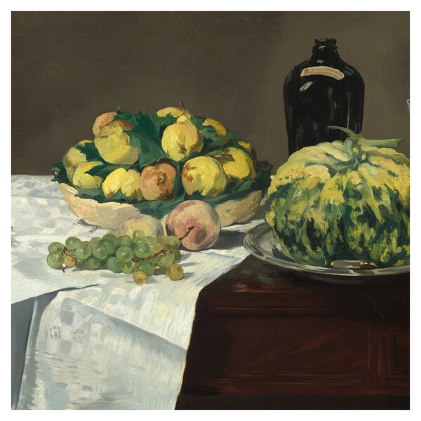 Obraz - Edouard Manet, Still Life with Melon and Peaches, reprodukce (30x30 cm)