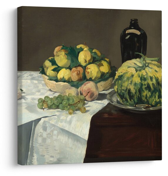 Obraz - Edouard Manet, Still Life with Melon and Peaches, reprodukce (30x30 cm)