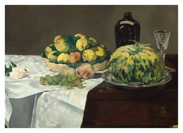 Obraz - Edouard Manet, Still Life with Melon and Peaches, reprodukce (70x50 cm)