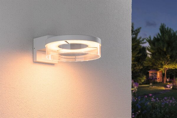 P 93114 LED venkovní nástěnné svítidlo Smart Home Zigbee 3.0 Capea pohybové čidlo neláká hmyz IP44 231mm CCT 12,5W 230V bílá hliník - PAULMANN