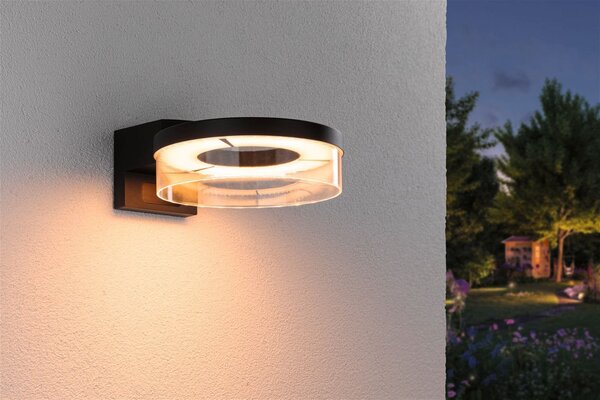 P 93113 LED venkovní nástěnné svítidlo Smart Home Zigbee 3.0 Capea pohybové čidlo neláká hmyz IP44 231mm CCT 12,5W 230V antracit hliník - PAULMANN