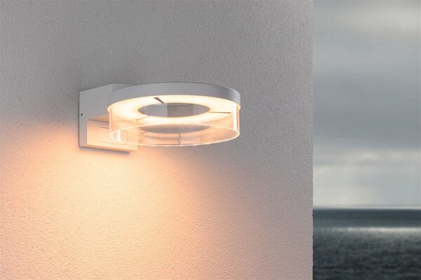 P 93114 LED venkovní nástěnné svítidlo Smart Home Zigbee 3.0 Capea pohybové čidlo neláká hmyz IP44 231mm CCT 12,5W 230V bílá hliník - PAULMANN
