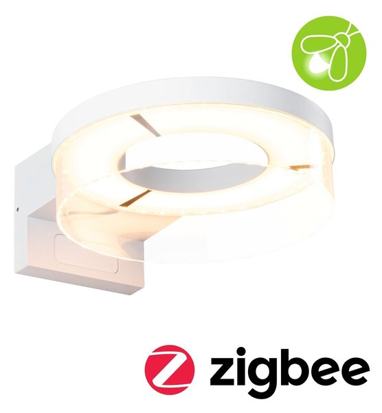 P 93114 LED venkovní nástěnné svítidlo Smart Home Zigbee 3.0 Capea pohybové čidlo neláká hmyz IP44 231mm CCT 12,5W 230V bílá hliník - PAULMANN