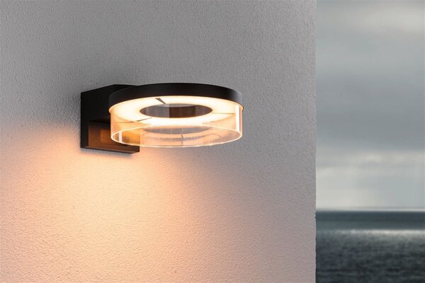 P 93113 LED venkovní nástěnné svítidlo Smart Home Zigbee 3.0 Capea pohybové čidlo neláká hmyz IP44 231mm CCT 12,5W 230V antracit hliník - PAULMANN