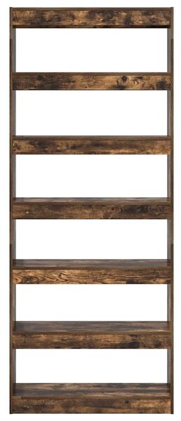 Knihovna 6 úrovní 80 x 30 x 198 cm Kompozitní dřevo Kouřový dub 3333920