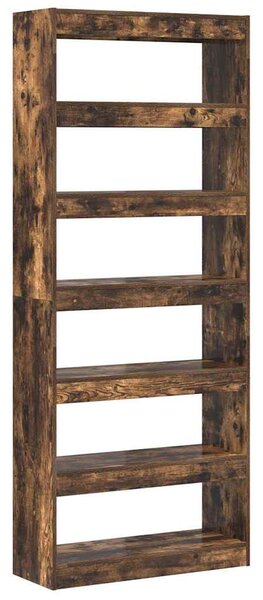 Knihovna 6 úrovní 80 x 30 x 198 cm Kompozitní dřevo Kouřový dub 3333920